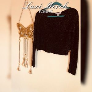 ✨♠️Body Central | Black and Gold Crop Top♠️✨